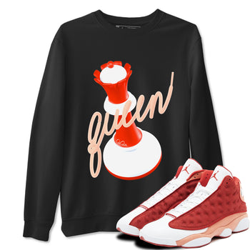 13s Dune Red shirts to match jordans 3D Queen sneaker match tees Air Jordan 13 Dune Red SNRT Sneaker Tees streetwear brand Black 1 unisex cotton tee