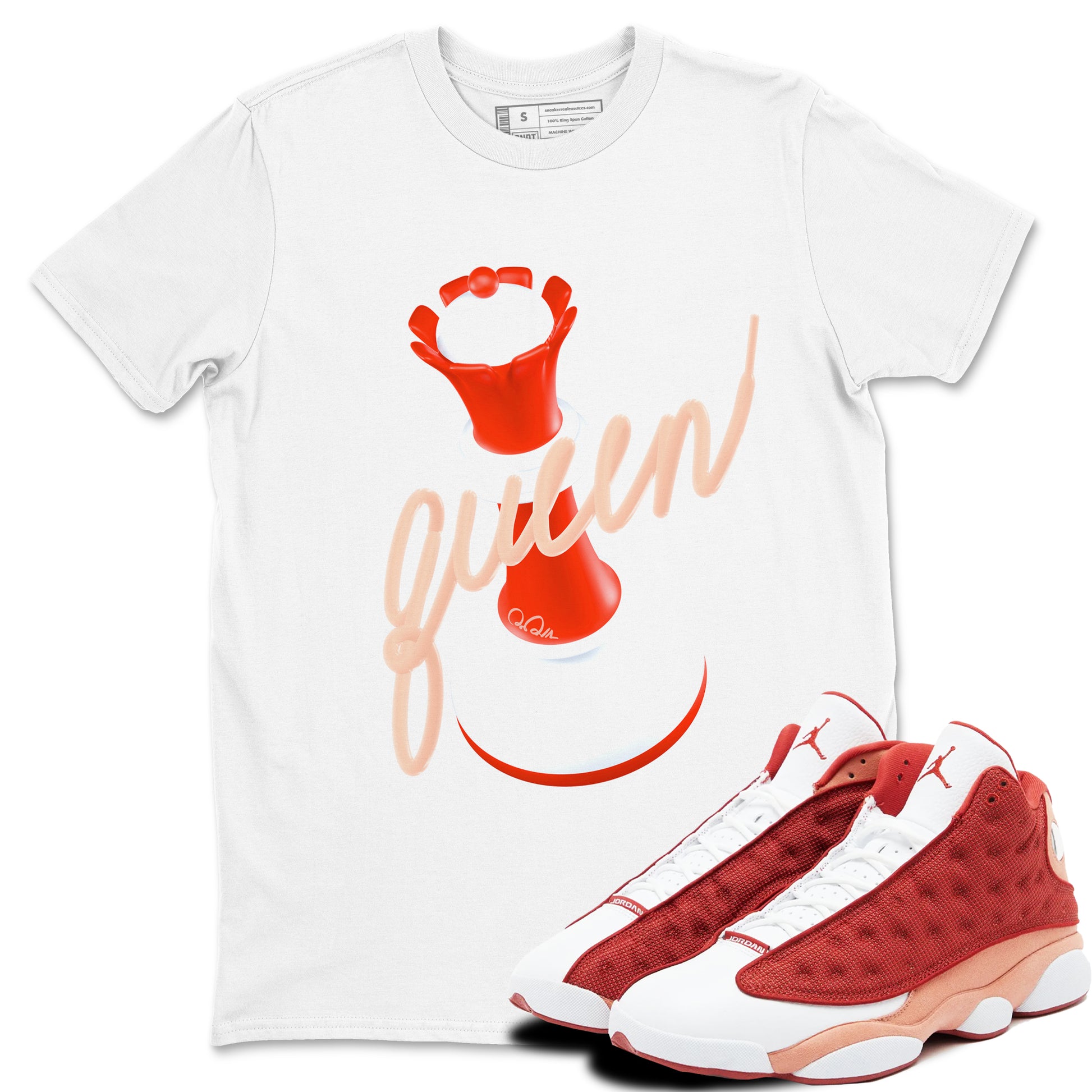 3D Queen Unisex Adult Tops - Air Jordan 13 Dune Red - SNRT Sneaker T-shirts