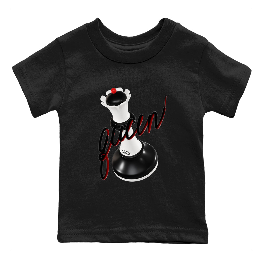 14s Black Toe shirts to match jordans 3D Queen graphic tees Air Jordan 14 Black Toe t shirts to match sneakers SNRT Sneaker Tees Youth Baby Black 2 tee
