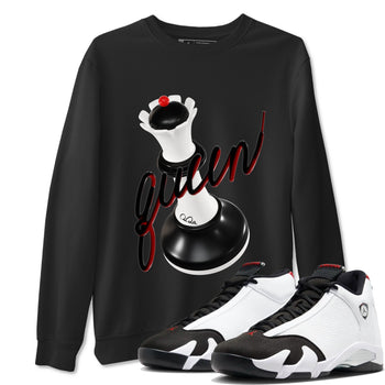 14s Black Toe shirts to match jordans 3D Queen graphic tees Air Jordan 14 Black Toe t shirts to match sneakers SNRT Sneaker Tees unisex cotton Black 1 shirts