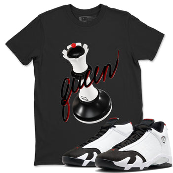 14s Black Toe shirts to match jordans 3D Queen graphic tees Air Jordan 14 Black Toe t shirts to match sneakers SNRT Sneaker Tees unisex cotton Black 1 shirts
