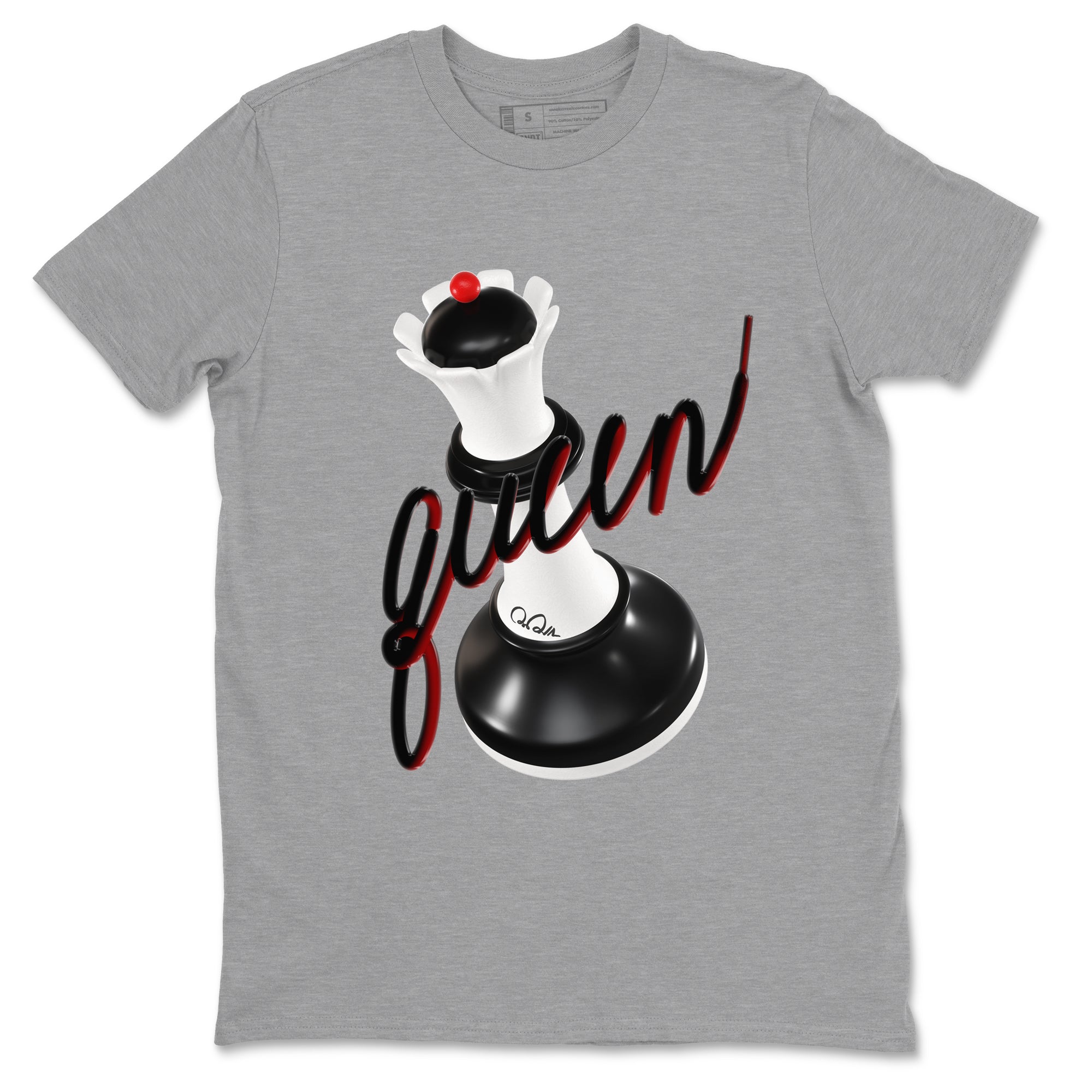 14s Black Toe shirts to match jordans 3D Queen graphic tees Air Jordan 14 Black Toe t shirts to match sneakers SNRT Sneaker Tees unisex cotton Heather Grey 2 shirts