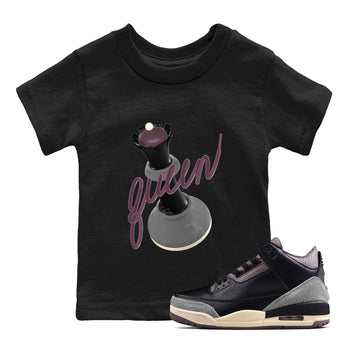 3s A Ma Maniere x Black shirts to match jordans 3D Queen sneaker match tees A Ma Maniere x Air Jordan 3 _hile You Were Sleeping_neaker Release Tees Youth Baby Black 1 crew neck shirts