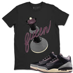 3s A Ma Maniere x Black shirts to match jordans 3D Queen sneaker match tees A Ma Maniere x Air Jordan 3 _hile You Were Sleeping_neaker Release Tees unisex cotton Black 1 crew neck shirts