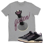 3s A Ma Maniere x Black shirts to match jordans 3D Queen sneaker match tees A Ma Maniere x Air Jordan 3 _hile You Were Sleeping_neaker Release Tees unisex cotton Heather Grey 1 crew neck shirts