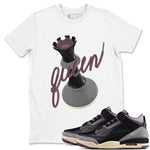 3s A Ma Maniere x Black shirts to match jordans 3D Queen sneaker match tees A Ma Maniere x Air Jordan 3 _hile You Were Sleeping_neaker Release Tees unisex cotton White 1 crew neck shirts