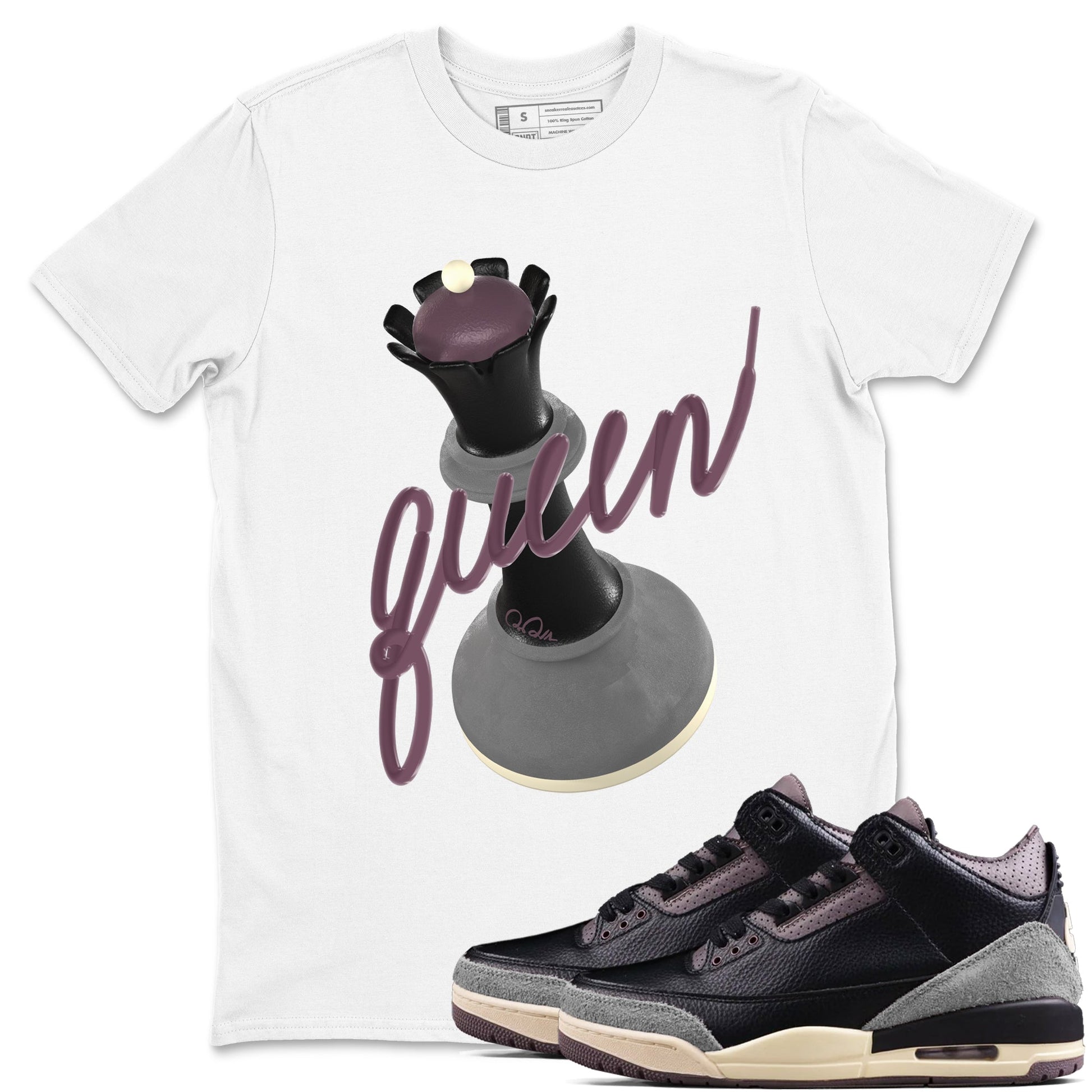 3s A Ma Maniere x Black shirts to match jordans 3D Queen sneaker match tees A Ma Maniere x Air Jordan 3 _hile You Were Sleeping_neaker Release Tees unisex cotton White 1 crew neck shirts