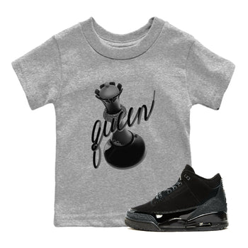 Air Jordan 3 Black Cat shirts to match jordans 3D Queen sneaker tees 3s Retro Black Cat best t-shirts to wear with jordans SNRT Sneaker Tees Youth Baby Heather Grey 1 tee