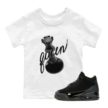 Air Jordan 3 Black Cat shirts to match jordans 3D Queen sneaker tees 3s Retro Black Cat best t-shirts to wear with jordans SNRT Sneaker Tees Youth Baby White 1 tee