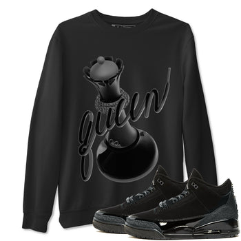 Air Jordan 3 Black Cat shirts to match jordans 3D Queen sneaker tees 3s Retro Black Cat best t-shirts to wear with jordans SNRT Sneaker Tees unisex cotton Black 1 shirts