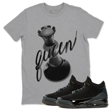 Air Jordan 3 Black Cat shirts to match jordans 3D Queen sneaker tees 3s Retro Black Cat best t-shirts to wear with jordans SNRT Sneaker Tees unisex cotton Heather Grey 1 shirts