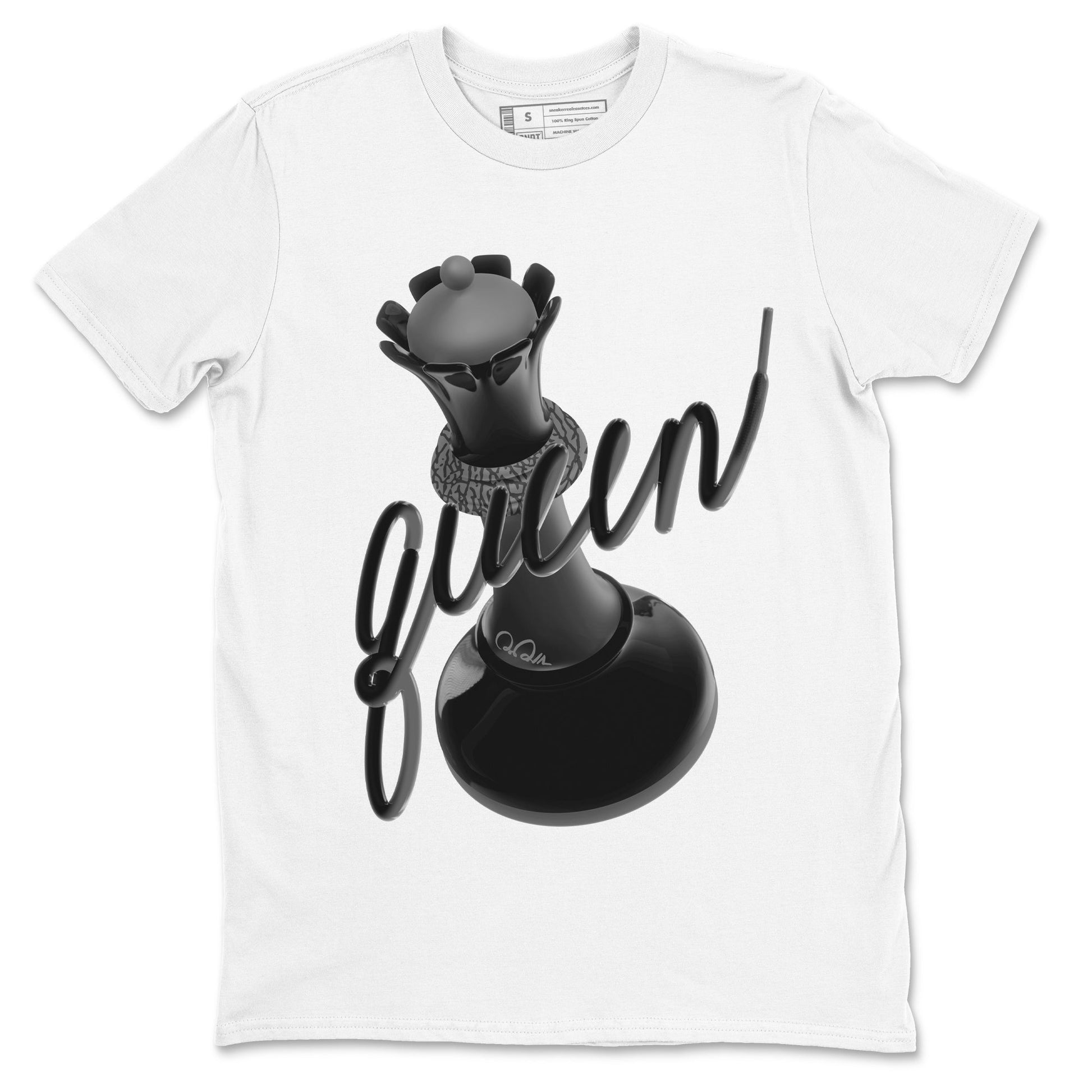 Air Jordan 3 Black Cat shirts to match jordans 3D Queen sneaker tees 3s Retro Black Cat best t-shirts to wear with jordans SNRT Sneaker Tees unisex cotton White 2 shirts