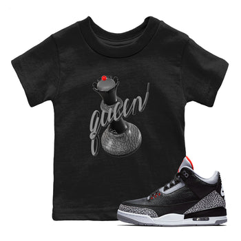 3s Black Cement shirts to match jordans 3D Queen sneaker match tees Air Jordan 3 Black Cement match shoes to clothes SNRT Sneaker Tees Youth Baby Black 1 tee