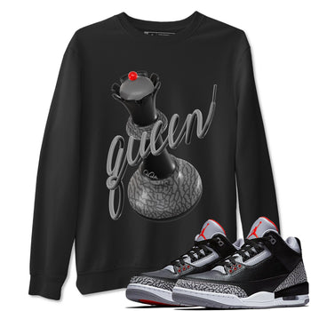3s Black Cement shirts to match jordans 3D Queen sneaker match tees Air Jordan 3 Black Cement match shoes to clothes SNRT Sneaker Tees unisex cotton Black 1 shirts