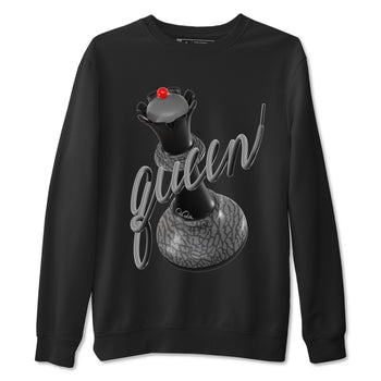 3s Black Cement shirts to match jordans 3D Queen sneaker match tees Air Jordan 3 Black Cement match shoes to clothes SNRT Sneaker Tees unisex cotton Black 2 shirts