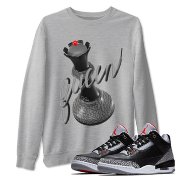 3s Black Cement shirts to match jordans 3D Queen sneaker match tees Air Jordan 3 Black Cement match shoes to clothes SNRT Sneaker Tees unisex cotton Heather Grey 1 shirts