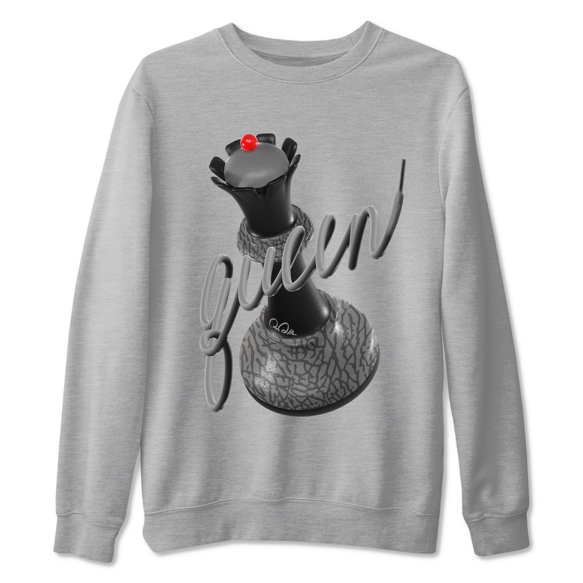 3s Black Cement shirts to match jordans 3D Queen sneaker match tees Air Jordan 3 Black Cement match shoes to clothes SNRT Sneaker Tees unisex cotton Heather Grey 2 shirts