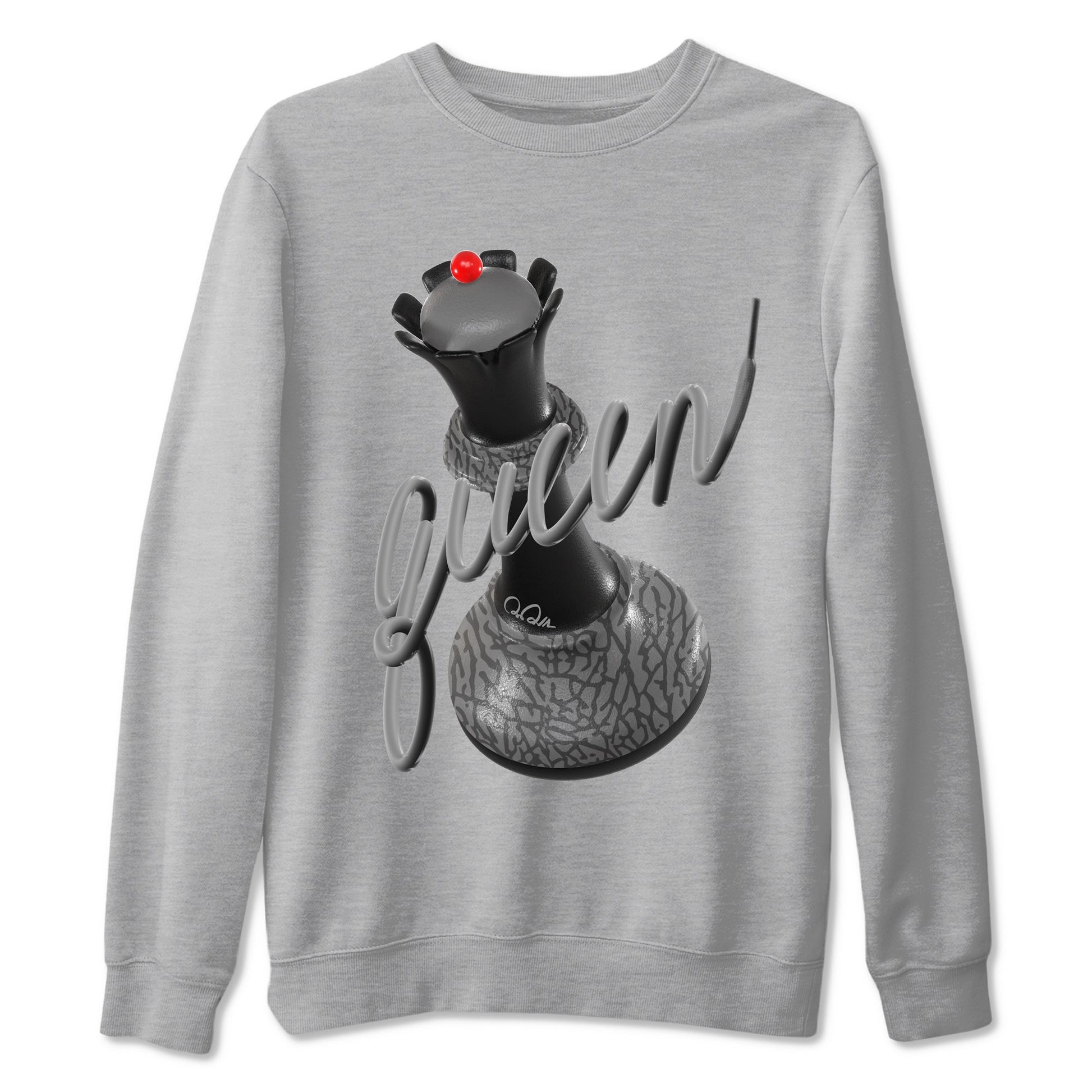 3s Black Cement shirts to match jordans 3D Queen sneaker match tees Air Jordan 3 Black Cement match shoes to clothes SNRT Sneaker Tees unisex cotton Heather Grey 2 shirts