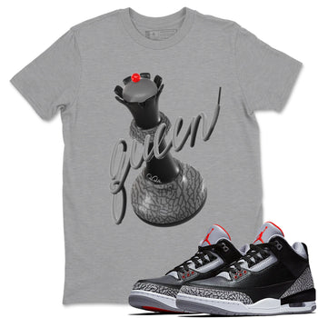 3s Black Cement shirts to match jordans 3D Queen sneaker match tees Air Jordan 3 Black Cement match shoes to clothes SNRT Sneaker Tees unisex cotton Heather Grey 1 shirts