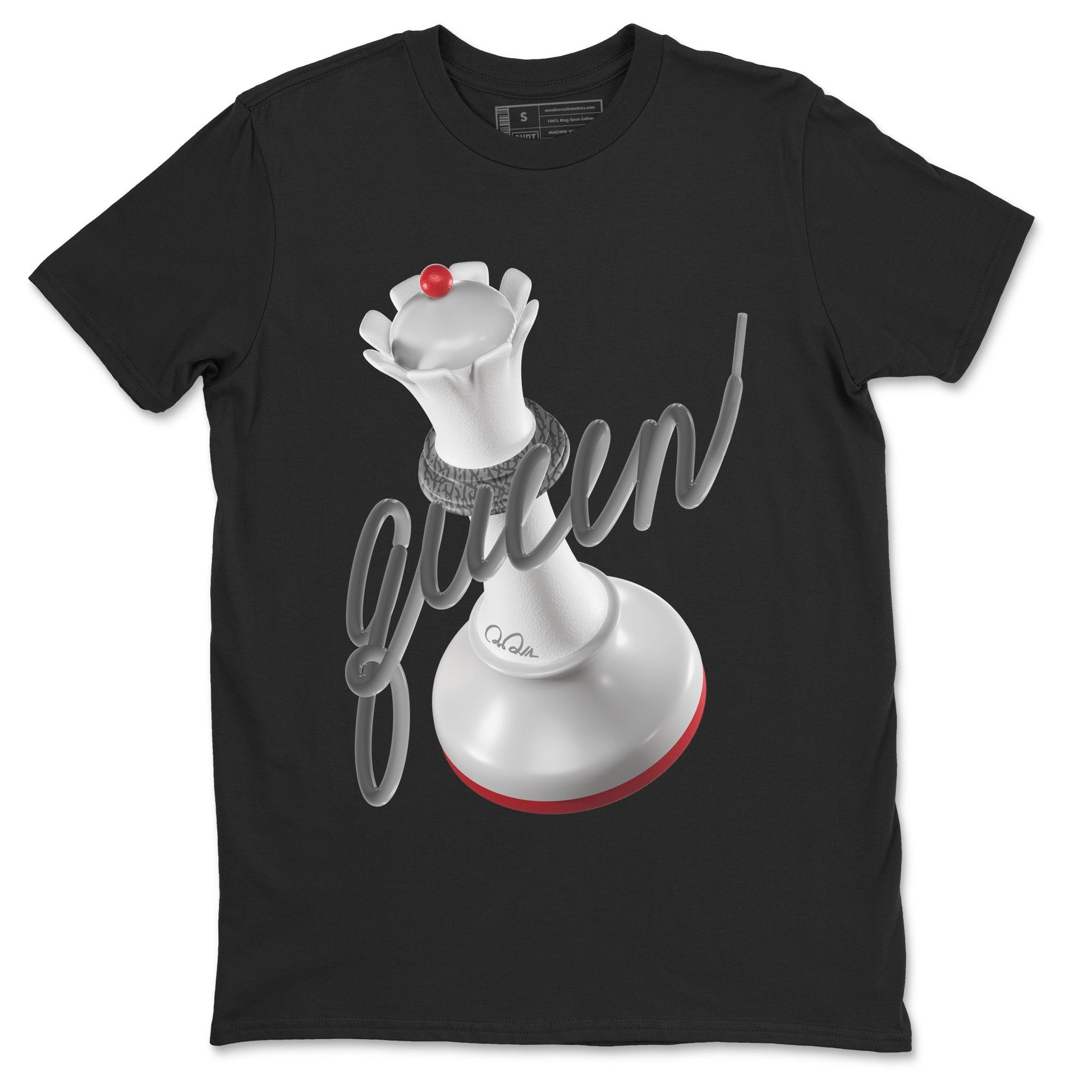 3s Cement Grey shirts to match jordans 3D Queen sneaker match tees Air Jordan 3 Cement Grey SNRT Sneaker Release Tees unisex cotton Black 2 crew neck shirts