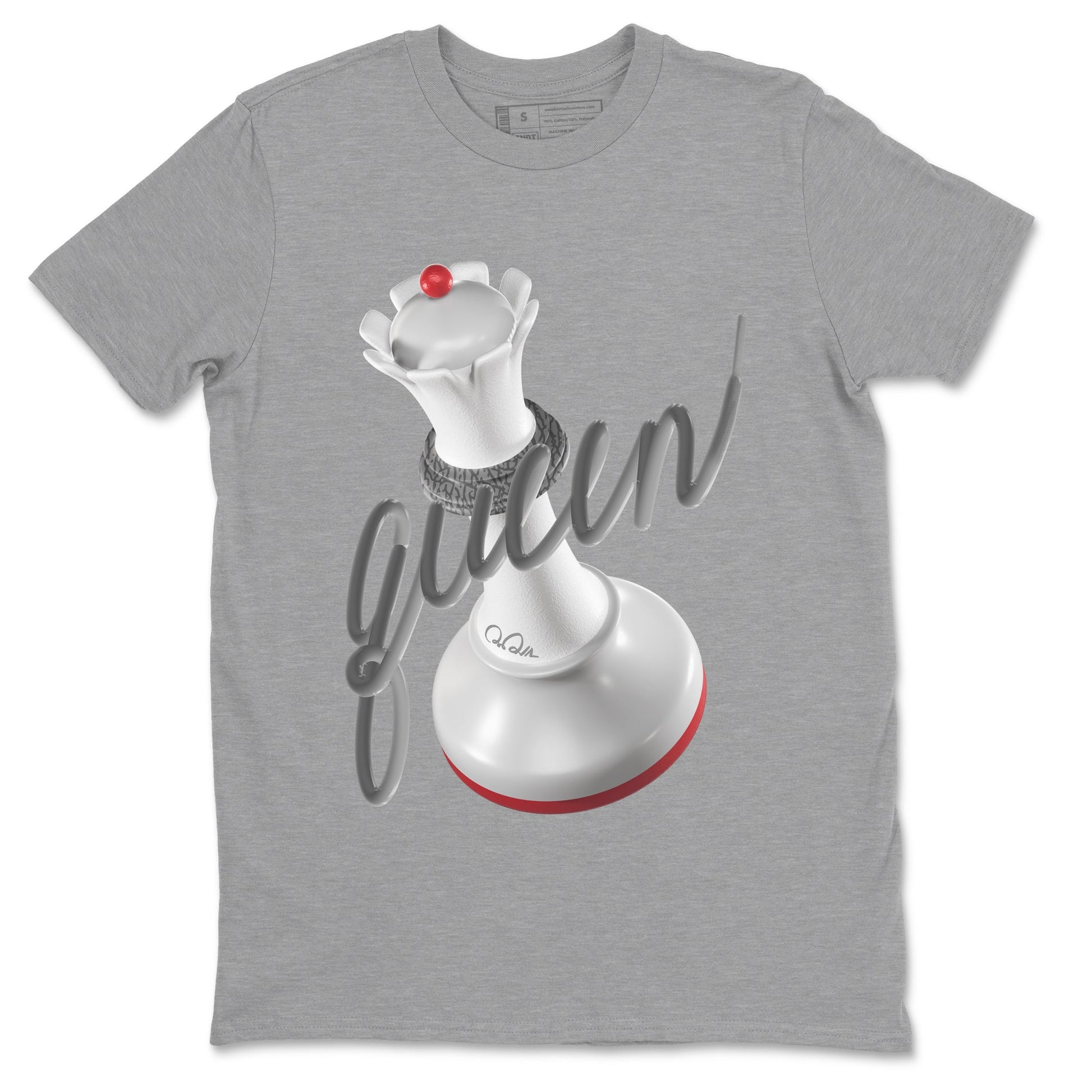 3s Cement Grey shirts to match jordans 3D Queen sneaker match tees Air Jordan 3 Cement Grey SNRT Sneaker Release Tees unisex cotton Heather Grey 2 crew neck shirts