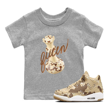 AJ3 Desert Camo shirts to match jordans 3D Queen sneaker match tees Air Jordan 3 Desert Camo SNRT Sneaker Tees streetwear brand Baby and Youth Heather Grey 1 cotton tee