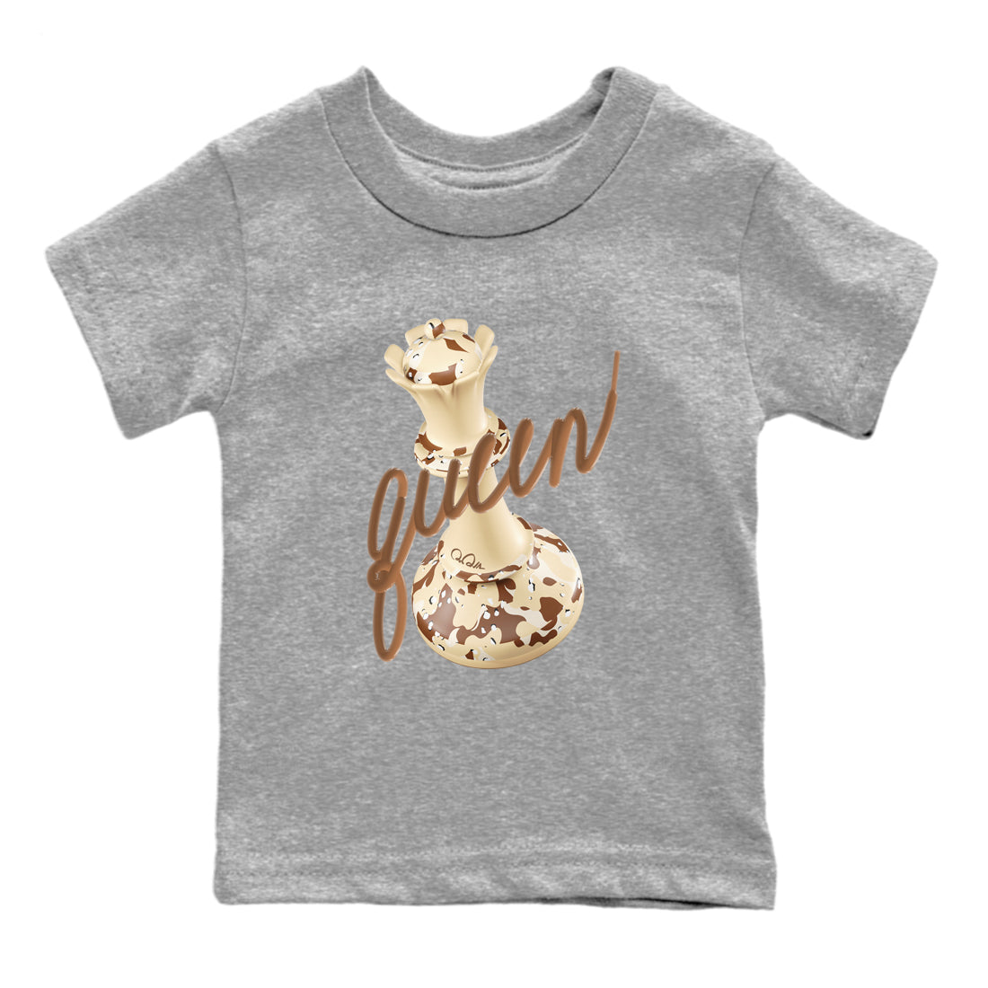AJ3 Desert Camo shirts to match jordans 3D Queen sneaker match tees Air Jordan 3 Desert Camo SNRT Sneaker Tees streetwear brand Baby and Youth Heather Grey 2 cotton tee
