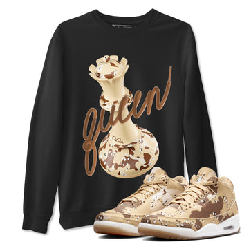 AJ3 Desert Camo shirts to match jordans 3D Queen sneaker match tees Air Jordan 3 Desert Camo SNRT Sneaker Tees streetwear brand Black 1 unisex cotton tee
