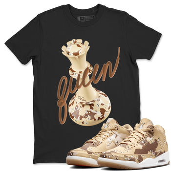 AJ3 Desert Camo shirts to match jordans 3D Queen sneaker match tees Air Jordan 3 Desert Camo SNRT Sneaker Tees streetwear brand Black 1 unisex cotton tee