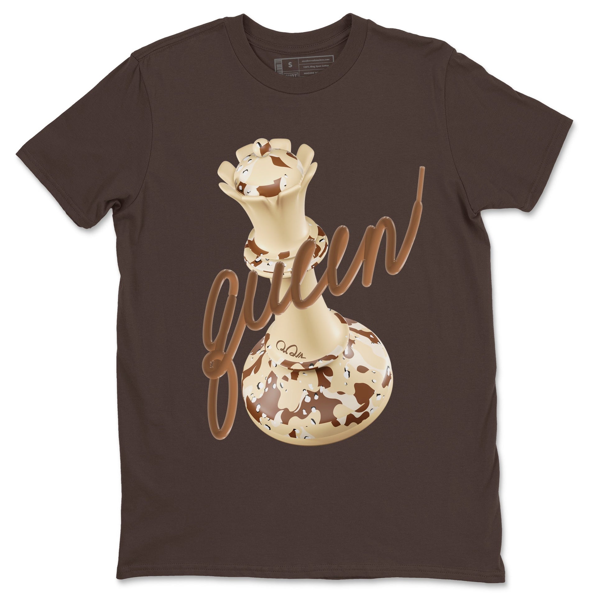 AJ3 Desert Camo shirts to match jordans 3D Queen sneaker match tees Air Jordan 3 Desert Camo SNRT Sneaker Tees streetwear brand Dark Chocolate 2 unisex cotton tee