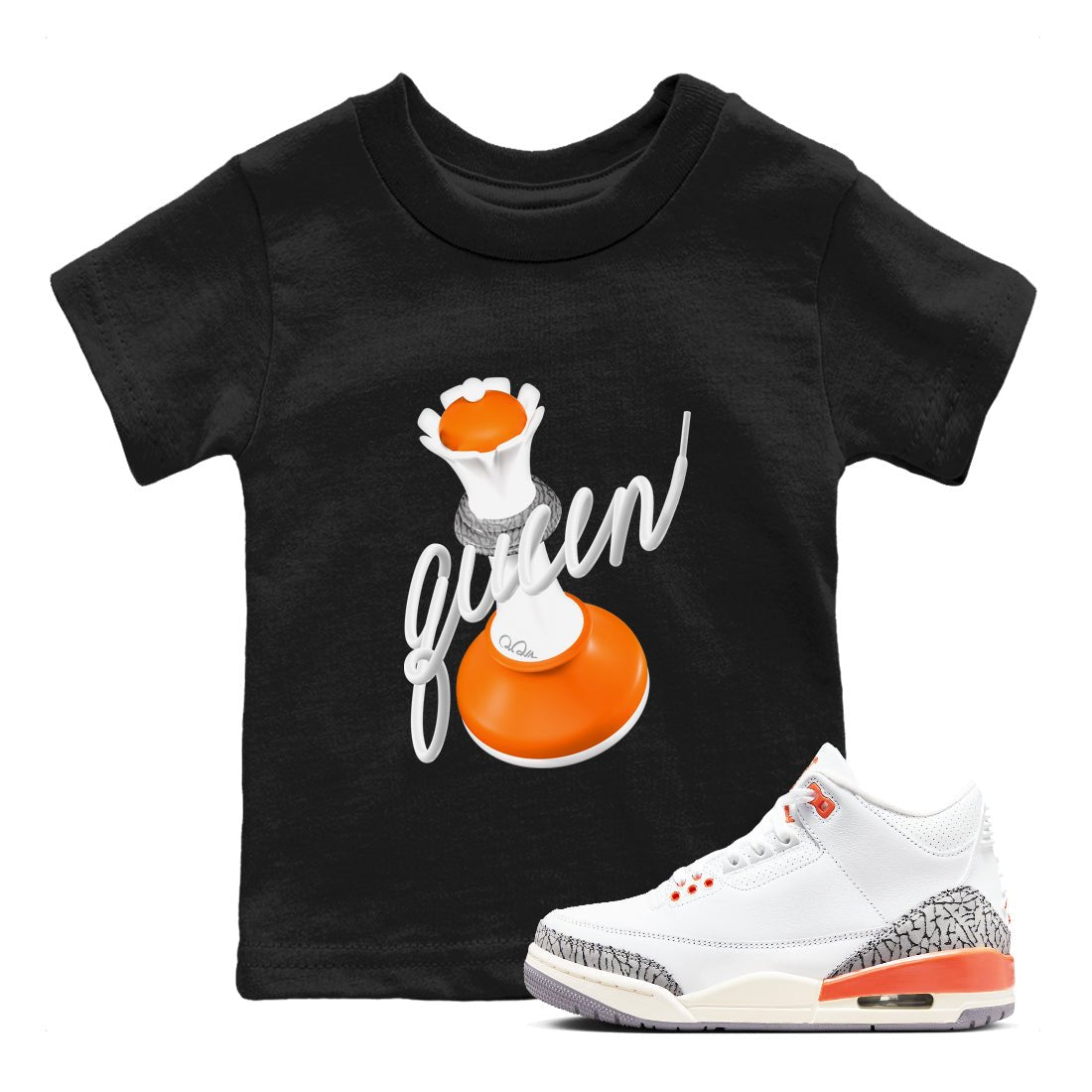 3s Georgia Peach shirt to match jordans 3D Queen sneaker tees Air Jordan 3 Georgia Peach SNRT sneaker release tees baby toddler Black 1 cotton Shirt