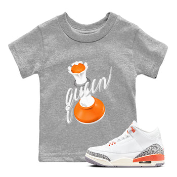 3s Georgia Peach shirt to match jordans 3D Queen sneaker tees Air Jordan 3 Georgia Peach SNRT sneaker release tees baby toddler Heather Grey 2 cotton Shirt