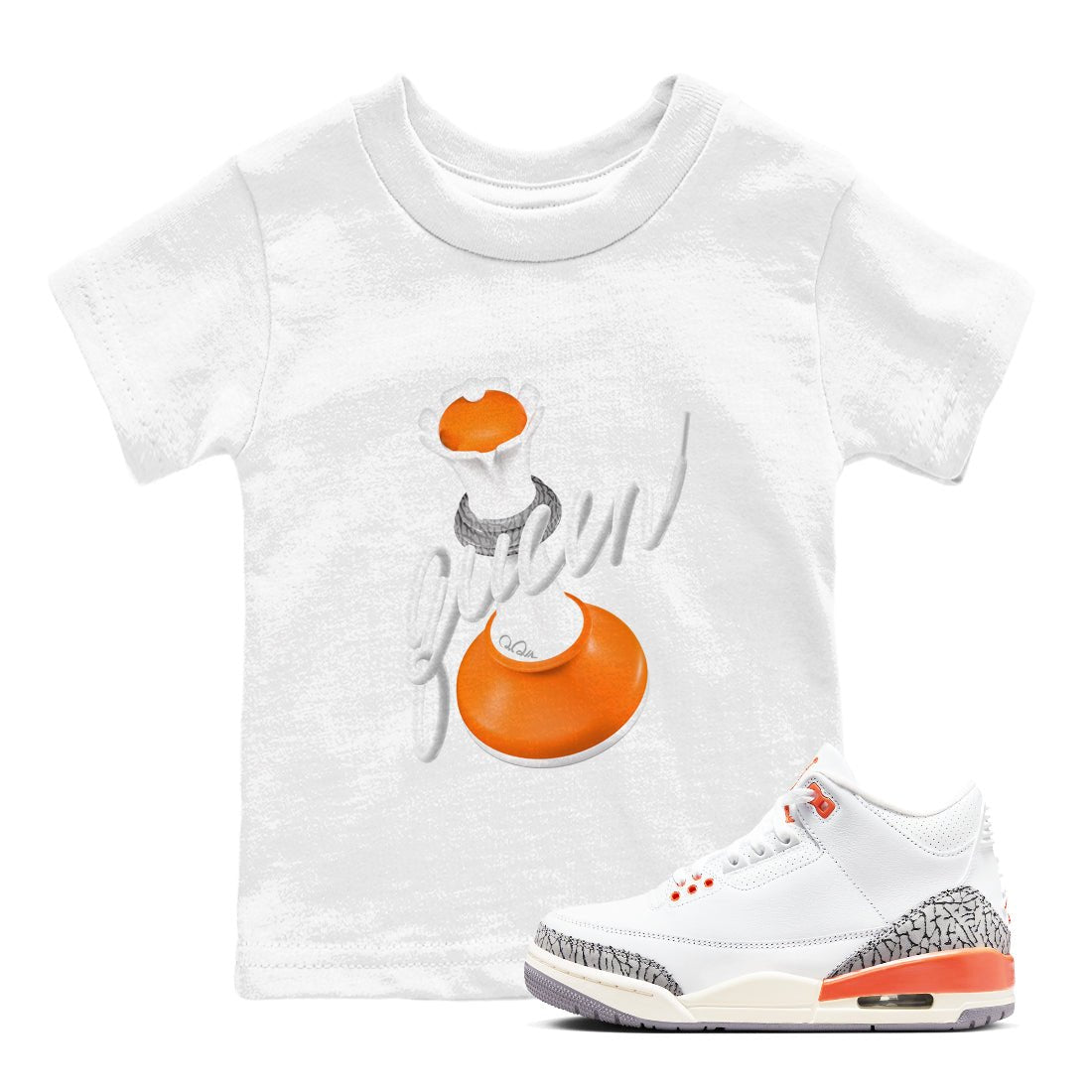 3s Georgia Peach shirt to match jordans 3D Queen sneaker tees Air Jordan 3 Georgia Peach SNRT sneaker release tees baby toddler White 1 cotton Shirt