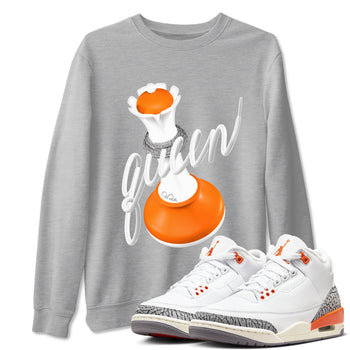 3s Georgia Peach shirt to match jordans 3D Queen sneaker tees Air Jordan 3 Georgia Peach SNRT Sneaker Release Tees unisex cotton Heather Grey 1 crew neck shirt