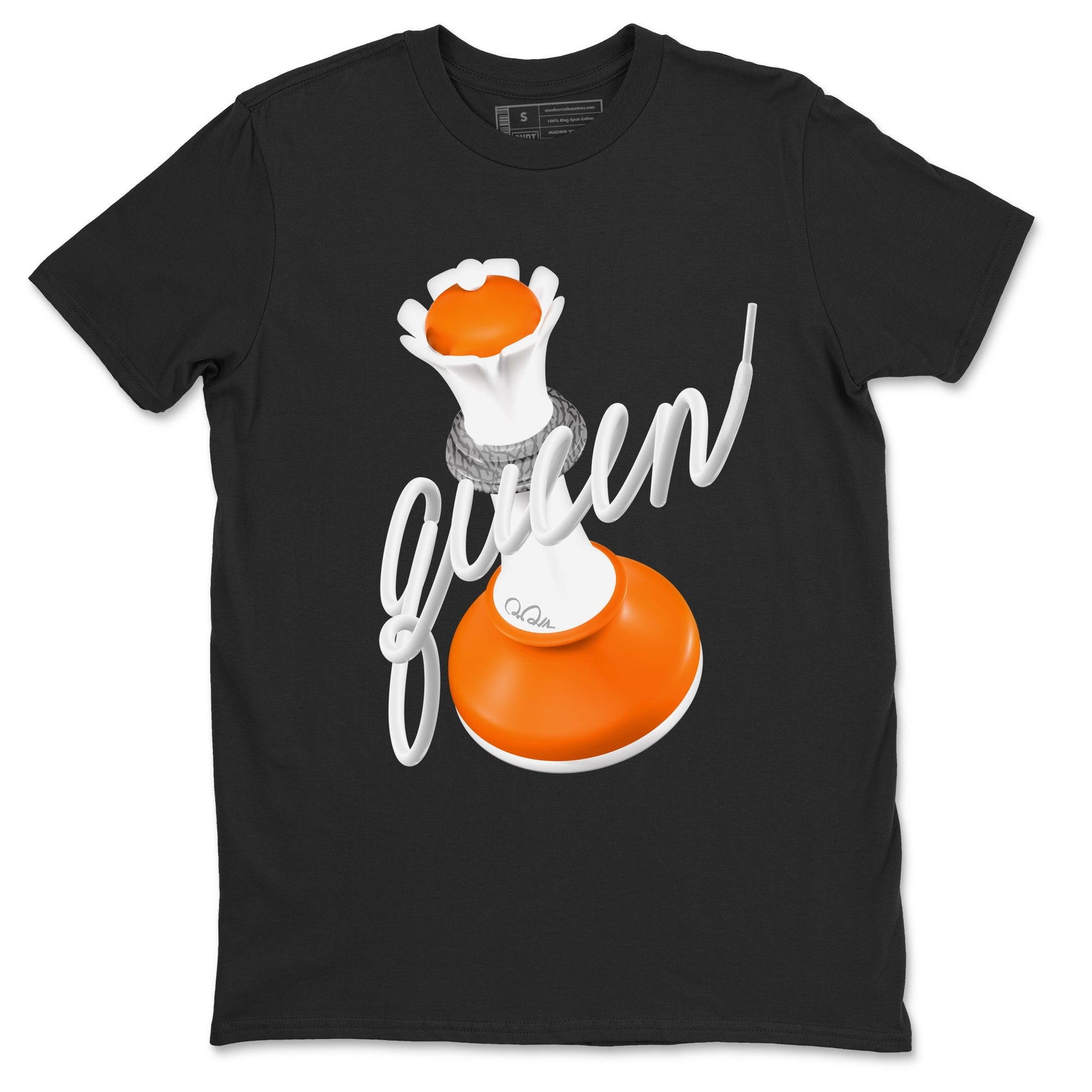 3s Georgia Peach shirt to match jordans 3D Queen sneaker tees Air Jordan 3 Georgia Peach SNRT Sneaker Release Tees unisex cotton Black 2 crew neck shirt