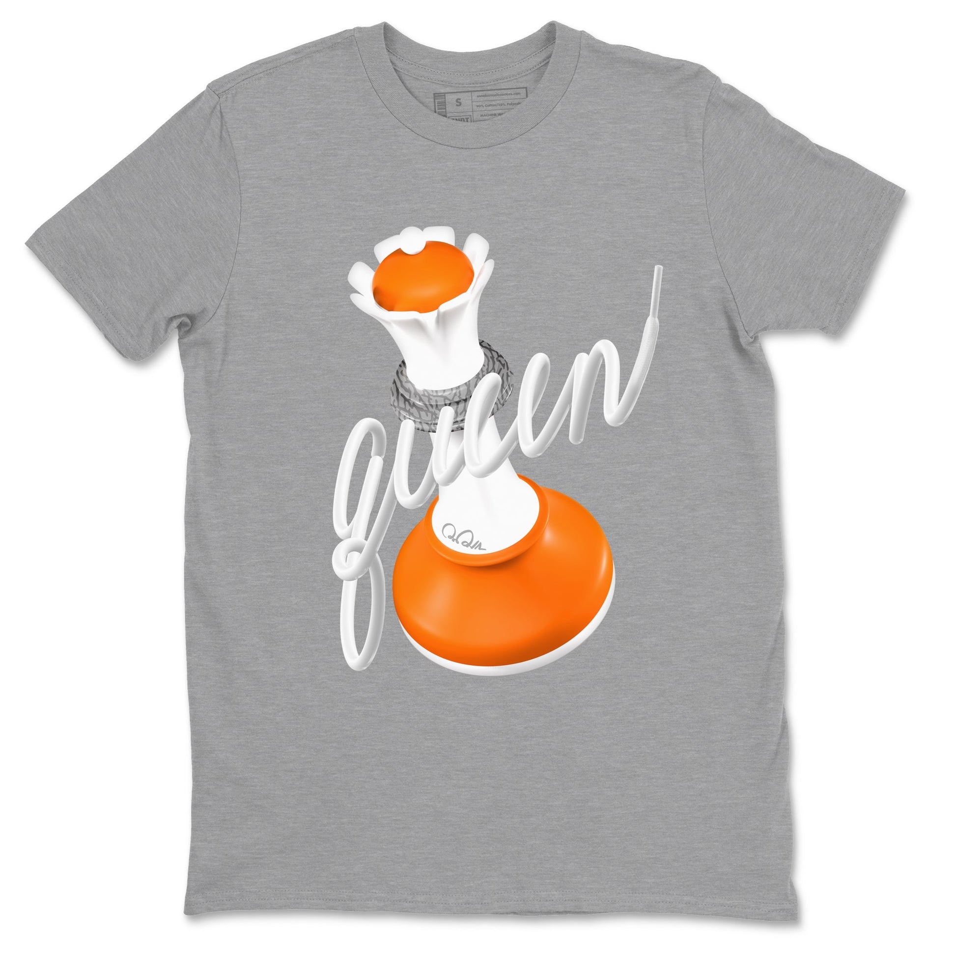 3s Georgia Peach shirt to match jordans 3D Queen sneaker tees Air Jordan 3 Georgia Peach SNRT Sneaker Release Tees unisex cotton Heather Grey 2 crew neck shirt