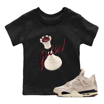 4s A Ma Maniere x Fossil Stone shirts to match jordans 3D Queen sneaker match tees Air Jordan 4 A Ma Maniere x Fossil Stone match shoes to clothes SNRT Sneaker Tees Youth Baby Black 1 tee