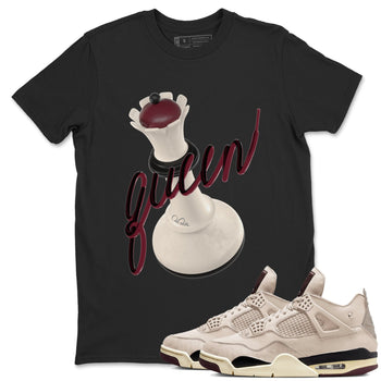 4s A Ma Maniere x Fossil Stone shirts to match jordans 3D Queen sneaker match tees Air Jordan 4 A Ma Maniere x Fossil Stone match shoes to clothes SNRT Sneaker Tees unisex cotton Black 1 shirts