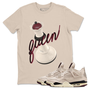 4s A Ma Maniere x Fossil Stone shirts to match jordans 3D Queen sneaker match tees Air Jordan 4 A Ma Maniere x Fossil Stone match shoes to clothes SNRT Sneaker Tees unisex cotton Sand 1 shirts