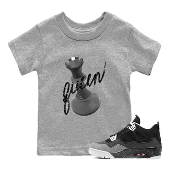 4s Fear shirts to match jordans 3D Queen sneaker match tees Air Jordan 4 Fear match shoes to clothes SNRT Sneaker Tees Youth Baby Heather Grey 1 tee