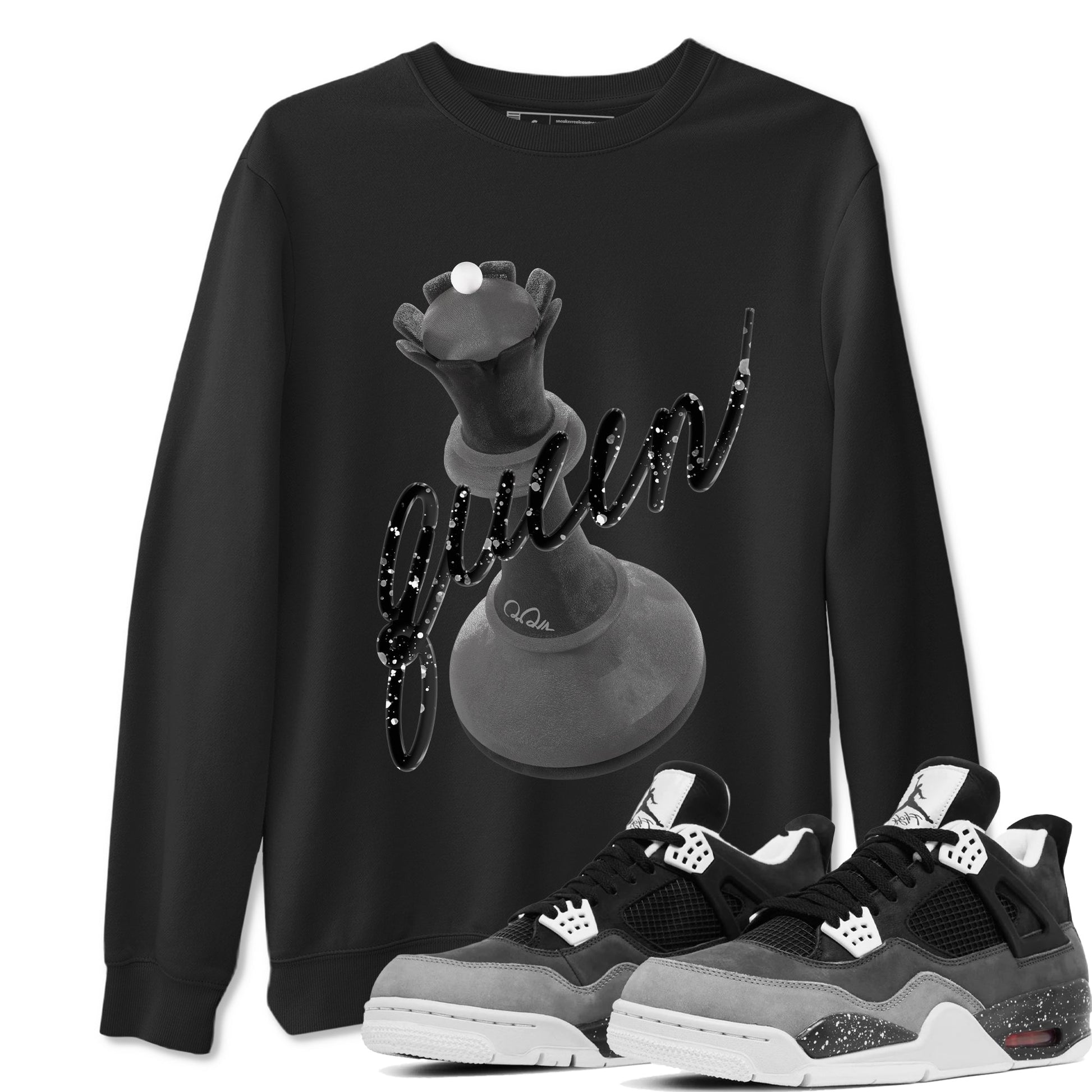 4s Fear shirts to match jordans 3D Queen sneaker match tees Air Jordan 4 Fear match shoes to clothes SNRT Sneaker Tees unisex cotton Black 1 shirts