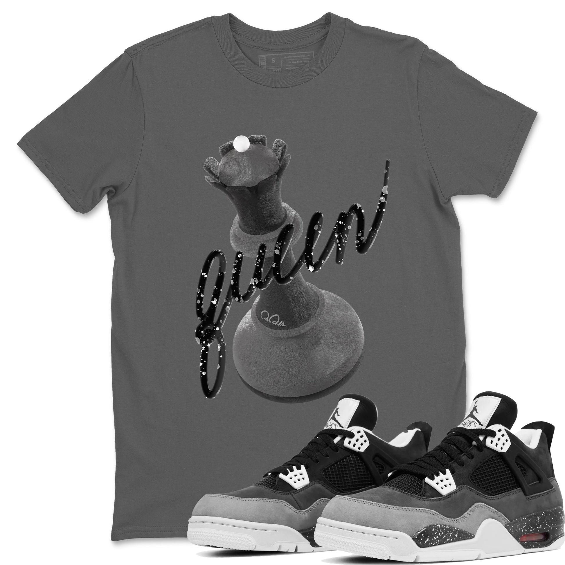 4s Fear shirts to match jordans 3D Queen sneaker match tees Air Jordan 4 Fear match shoes to clothes SNRT Sneaker Tees unisex cotton Cool Grey 1 shirts