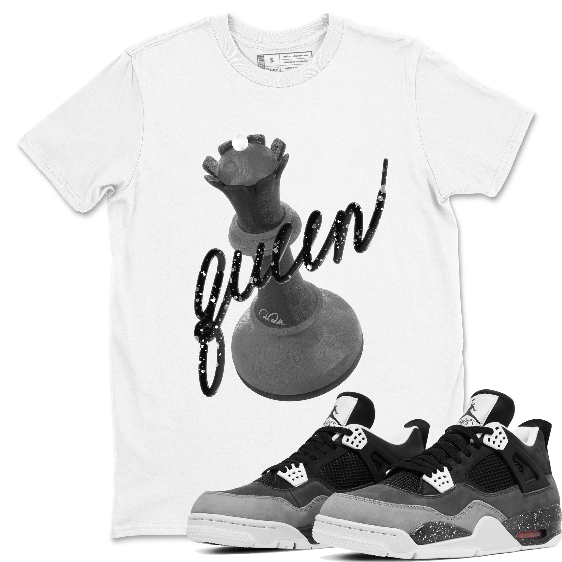 4s Fear shirts to match jordans 3D Queen sneaker match tees Air Jordan 4 Fear match shoes to clothes SNRT Sneaker Tees unisex cotton White 1 shirts