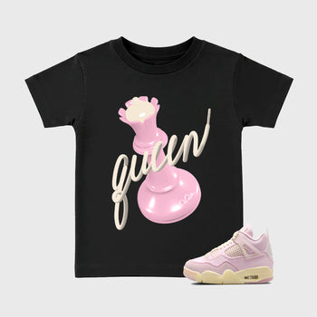 Sneaker match tees – Sneaker Tees To Match Air Jordan 4 Iced Carmine Shoes – 3D Queen Kids T-Shirt Black 1