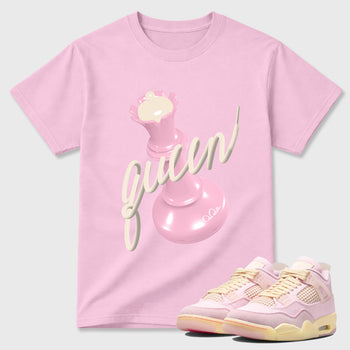 Sneaker match tees – Sneaker Tees To Match Air Jordan 4 Iced Carmine Shoes – 3D Queen Tee Pink 1