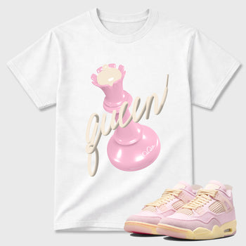 Sneaker match tees – Sneaker Tees To Match Air Jordan 4 Iced Carmine Shoes – 3D Queen Tee White 1