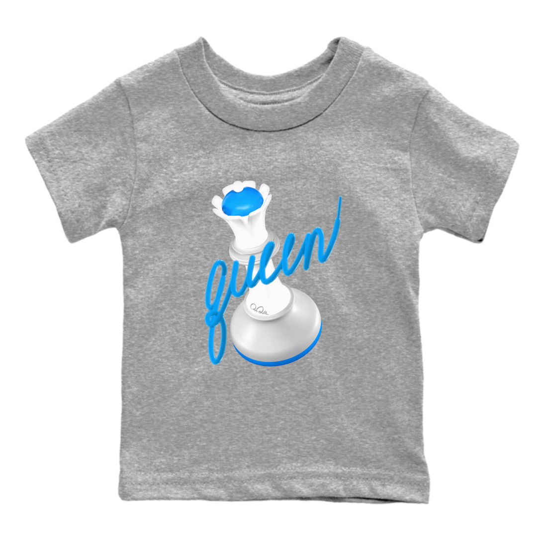Air Jordan 4 Industrial Blue shirt to match jordans 3D Queen sneaker tees Air Jordan 4 Military Blue SNRT sneaker release tees baby toddler Heather Grey 2 cotton Shirt