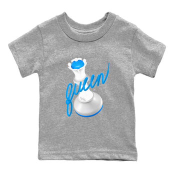Air Jordan 4 Industrial Blue shirt to match jordans 3D Queen sneaker tees Air Jordan 4 Military Blue SNRT sneaker release tees baby toddler Heather Grey 2 cotton Shirt