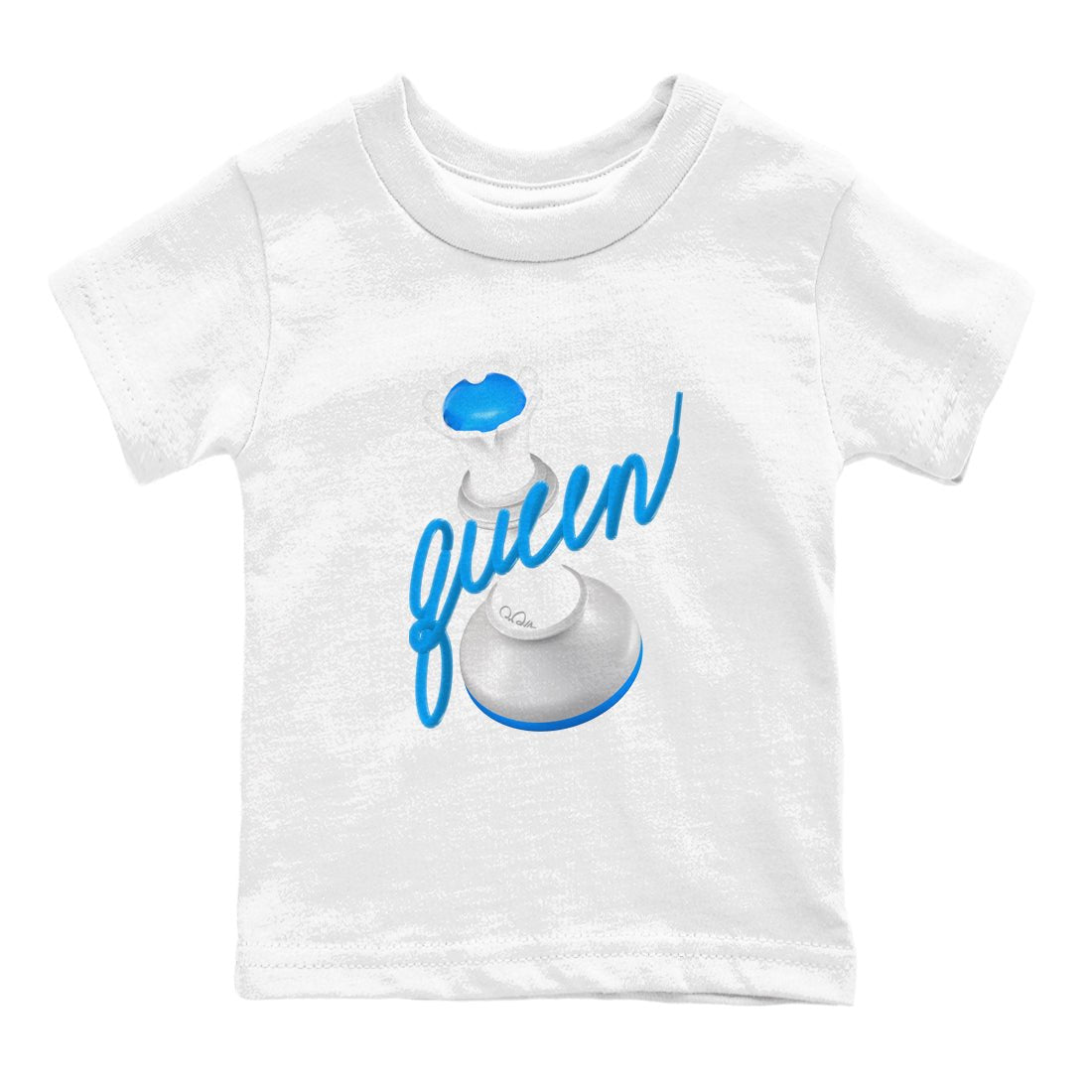 Air Jordan 4 Industrial Blue shirt to match jordans 3D Queen sneaker tees Air Jordan 4 Military Blue SNRT sneaker release tees baby toddler White 2 cotton Shirt