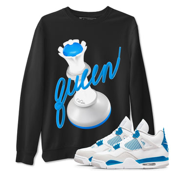 Air Jordan 4 Industrial Blue shirt to match jordans 3D Queen sneaker tees Air Jordan 4 Military Blue SNRT Sneaker Release Tees unisex cotton Black 1 crew neck shirt